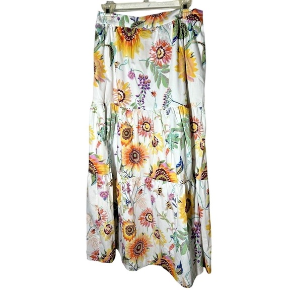 Elie Tahari Maxi Skirt NWT SUNFLOWER Floral Long M‎ Western Fairy Cottage BOHO - Picture 3 of 12